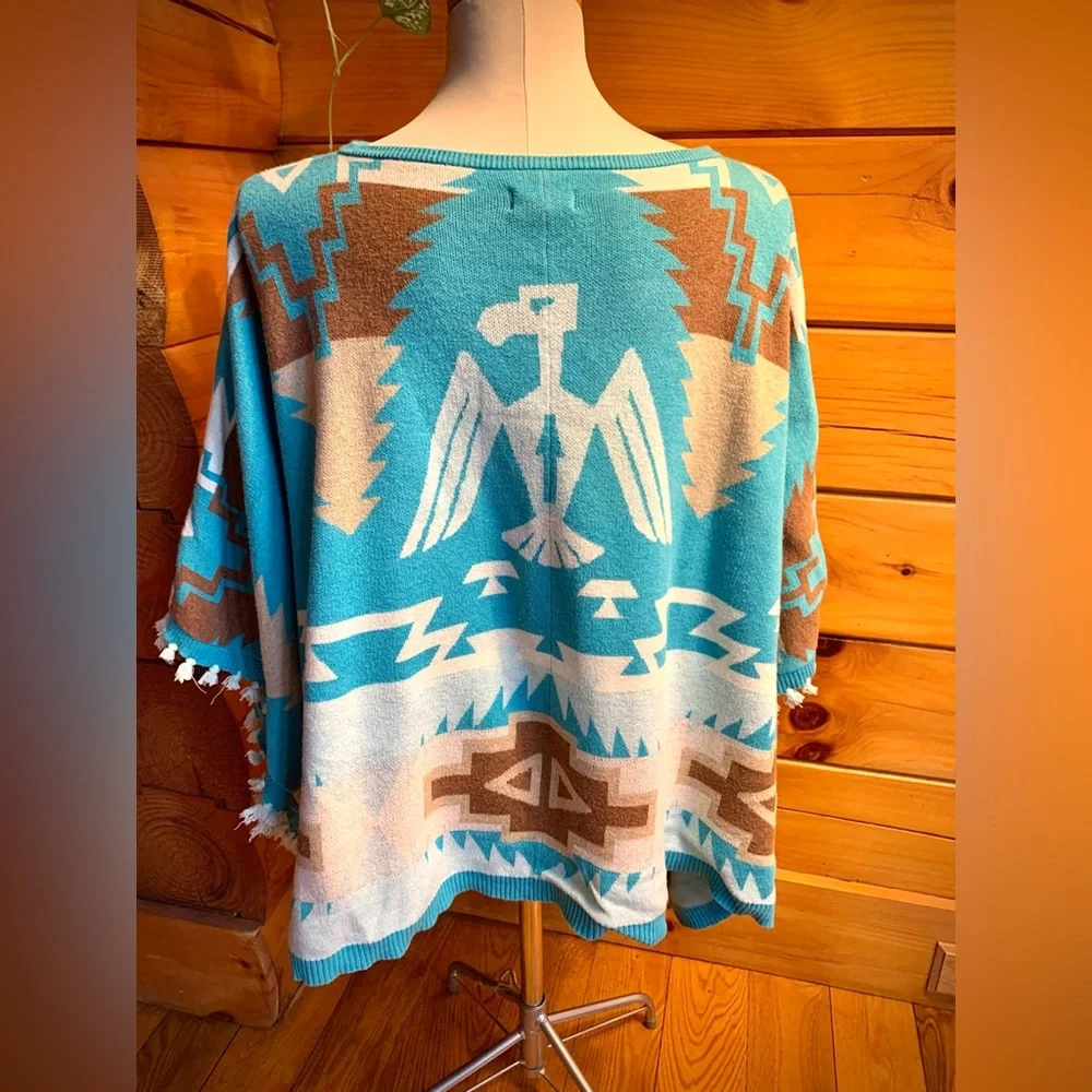 Tasha Polizzi Turquoise Thunderbird Poncho - Picture 2 of 6